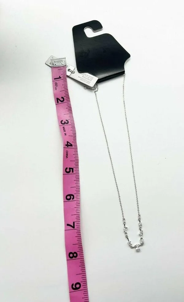 NWT Nordstrom Silver Tone Cubic Zirconia Chain Link Necklace - Image 3