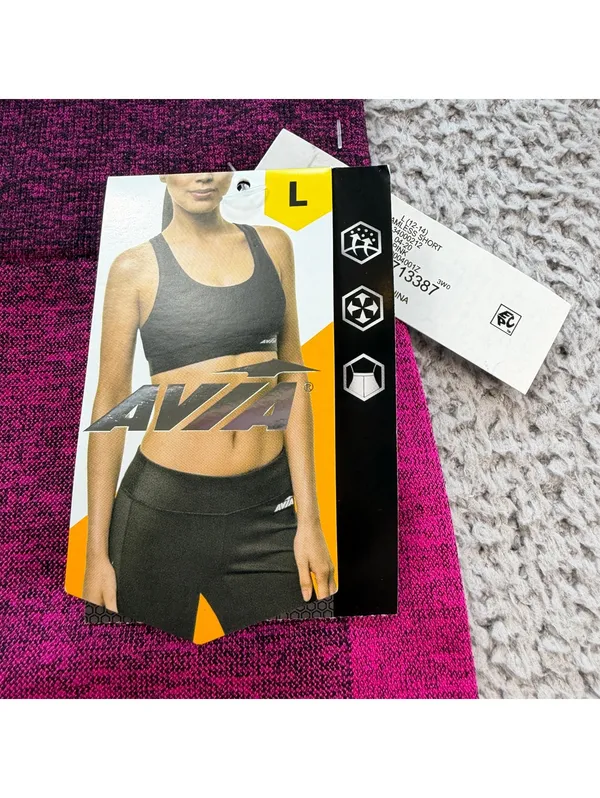 Avia Women’s L 22 Pink Seamless Contour Bike Shorts High Waist Gym Running NWT - Image 5