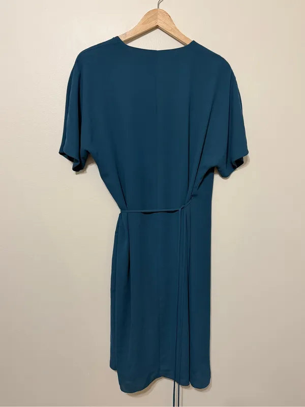 Aritzia Babaton Wallace Wrap Dress Teal Turquoise Size Large - Image 7