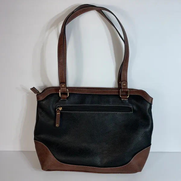 Born concept faux leather shoulder bag black/brown - Image 2