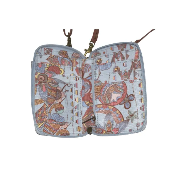 Sakroots Artist Circle Crossbody/Wallet Women Small‎ Blue/Owl Floral Print Boho - Image 2