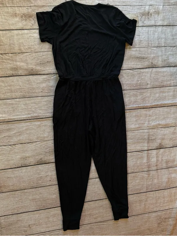 Knix Women’s Good To Go Jumpsuit Black Relaxed Fit Stretch Lounge Wear Sz Medium - Image 8
