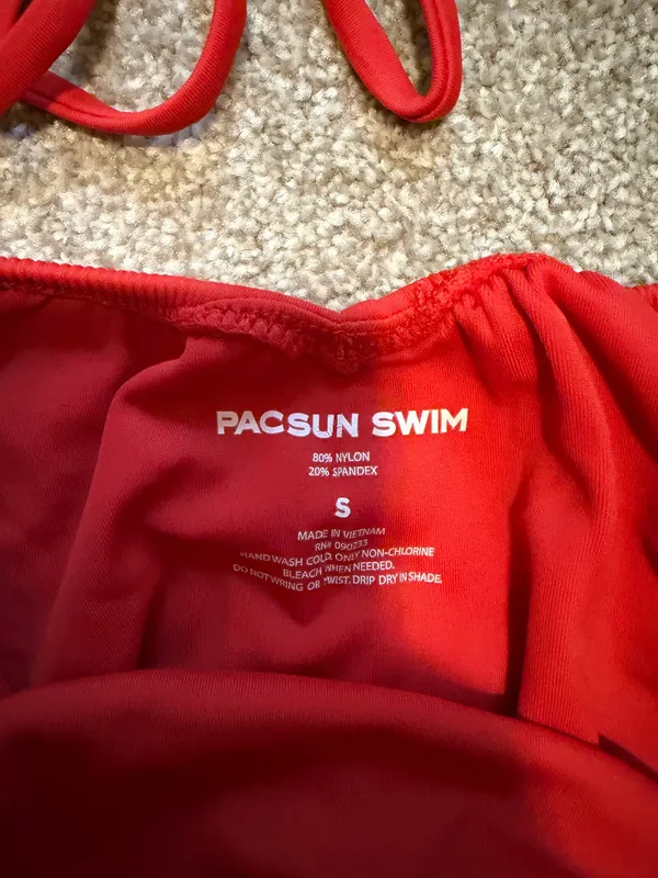 PacSun Swim Red/Orange Scrunch Bikini Set - Image 5