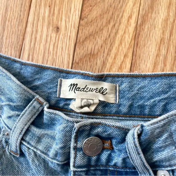 Madewell Jeans Womens 26 Blue 90s Straight High Rise Light Wash Distressed - Image 2