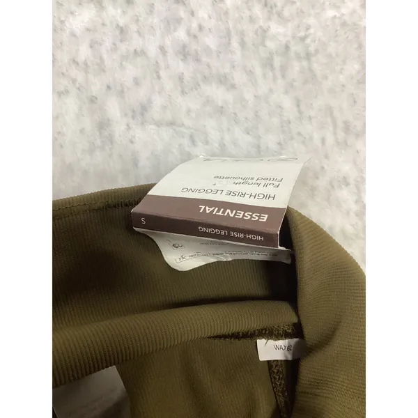 CALIA Essential High Rise Leggings Olive Green Ribbed Side Pockets Womens Small - Image 5