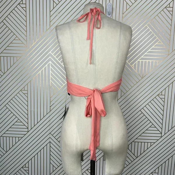 Lulus Coral‎ Tie Bralette Halter Top Size Medium - Image 7