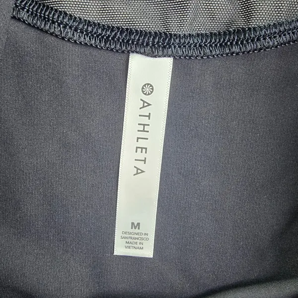 Athleta Match Point Tennis Dress Black Mesh Racerback Quarter Zip‎ Pockets M - Image 6