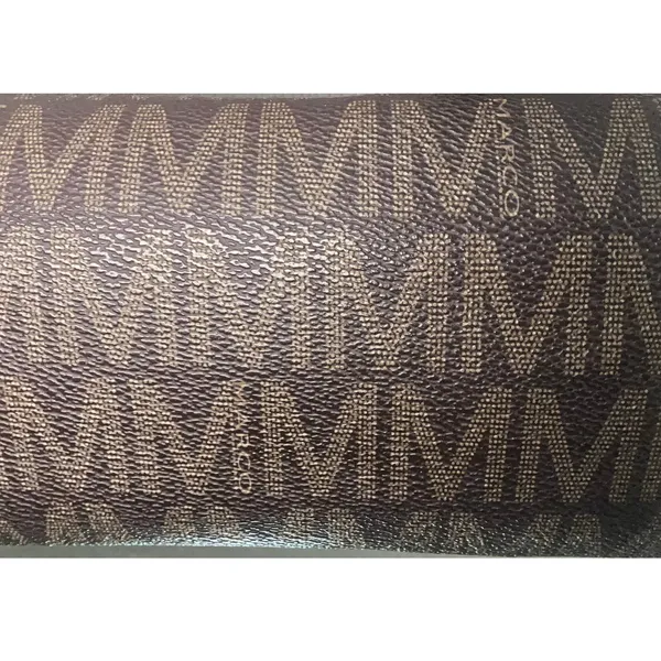 M Marco Collection Brown Monogram‎ 3 pc Set Crossbody Purse Wristlet - Image 3