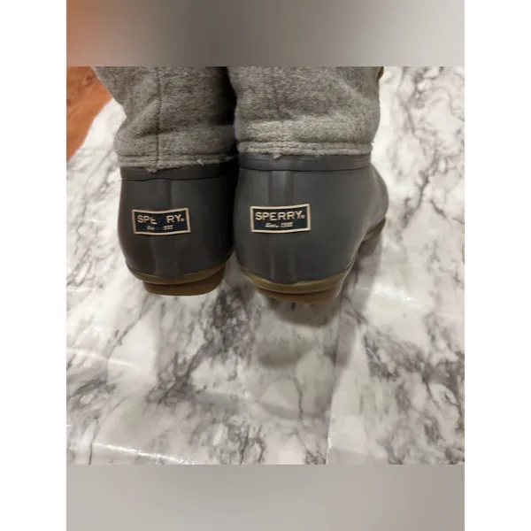 Sperry Saltwater Top-sided wool boot lace up grey gray size 10 winter rain - Image 6