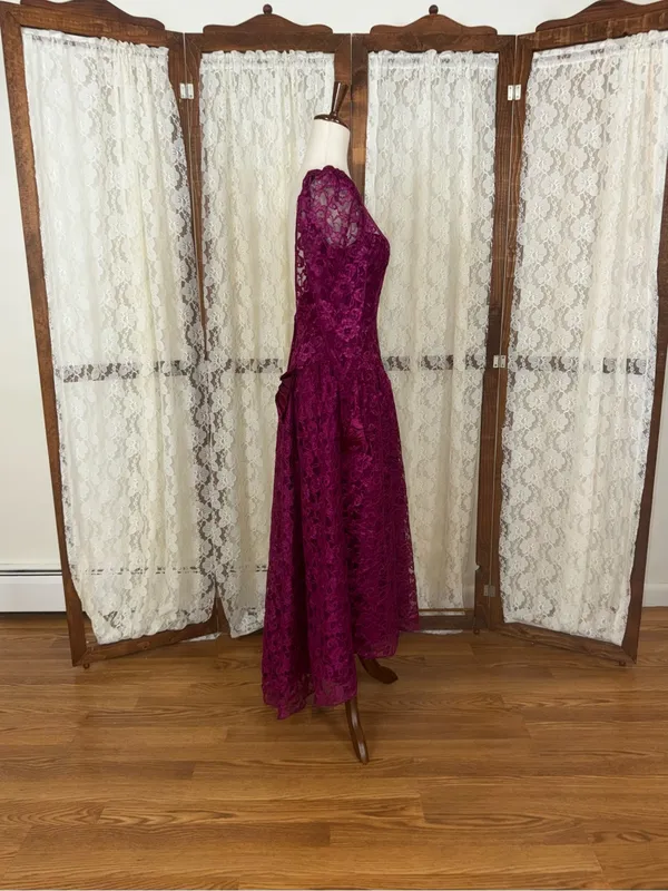 Gorgeous Vintage 1980s Dance Allure Lace Formal Dress - Image 5