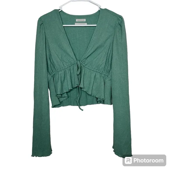 Urban Outfitters Lucielle Ruffle‎ Tie Front Top Blouse Small - Image 2