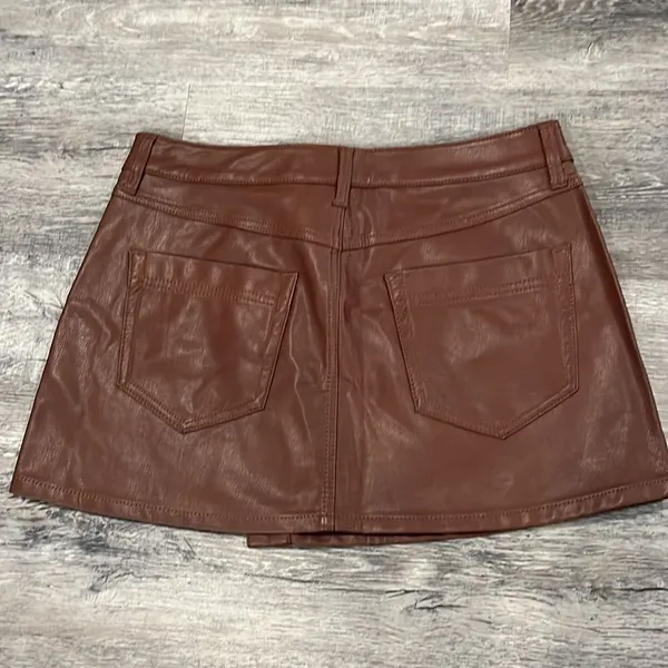 Free People NWT Wynne chocolate vegan skirt -29 - Image 10
