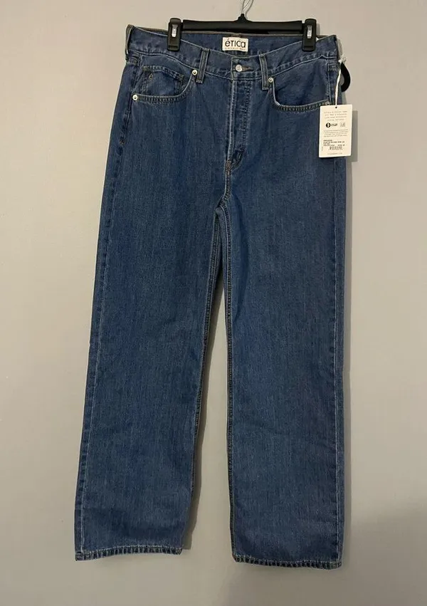 ETICA Stanton Relaxed Wide Leg Denim Jeans in Fistral Size 29 x 29 NWT - Image 5