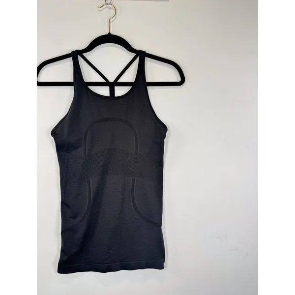 Lululemon Womens Top Gray Swiftly Tech Strappy Tank Stretch Yoga Gym Size 4 - Image 4