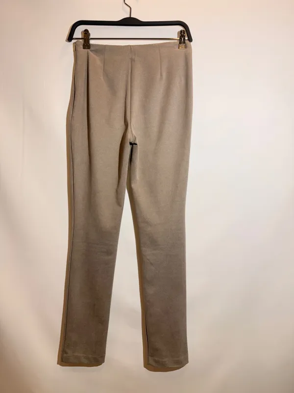 ZARA Taupe High Rise Slim Straight Leg Stretch Tailored Trousers Pants Size S - Image 6