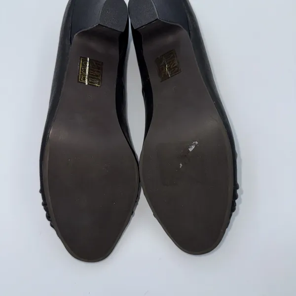 Jeffrey‎ Campbell Ibiza Lost Peep Toe Heels Black W Brown Accent Sz 9 - Image 6