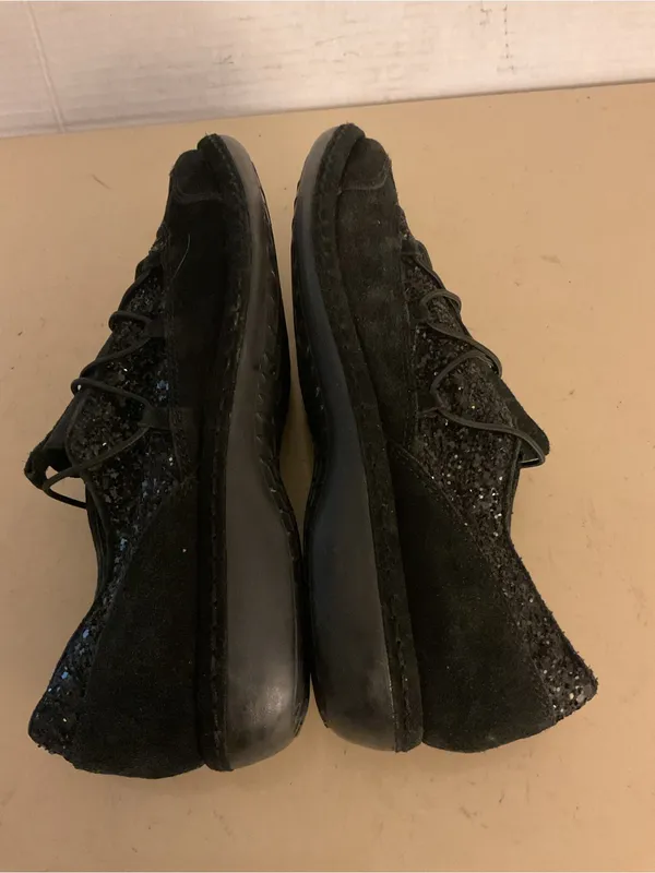 Stuart Weitzman women black suede glitter Sneakers US 5.5 - Image 8