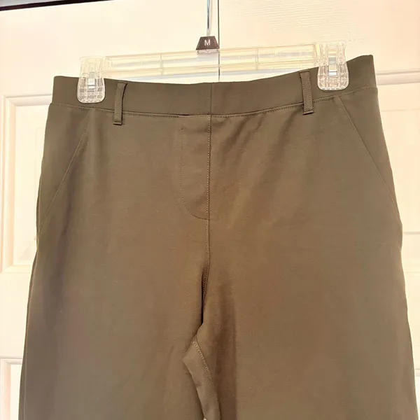 Quince Ultra-Stretch Ponte Straight Leg Pants Olive Green W-PNT-29 Medium - Image 5