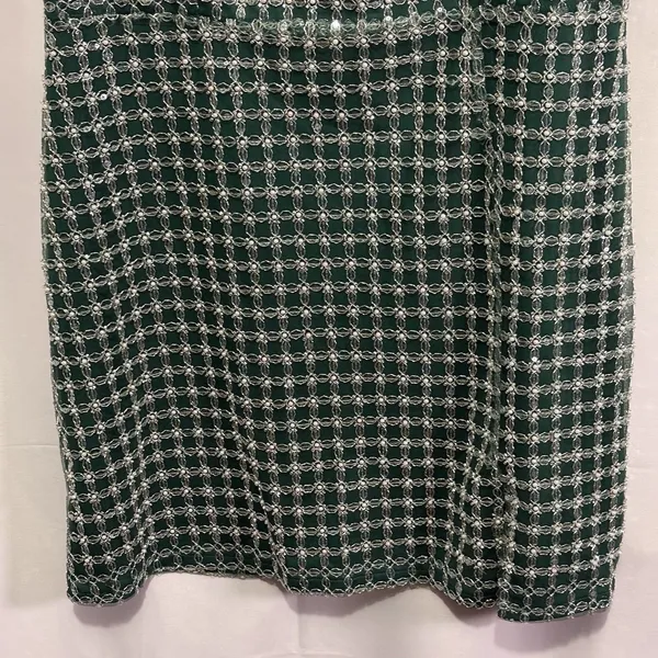 Altar’d State Women’s Green Beaded Mateo Mini Dress Square Neck XXL Homecoming - Image 7