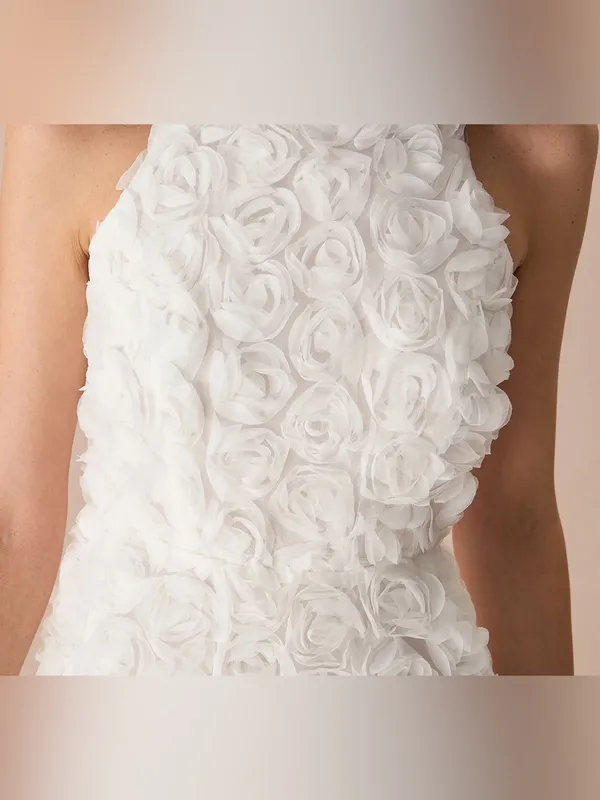 RIHOAS The White Mock Neck Tie-Back Mini Dress - Image 2