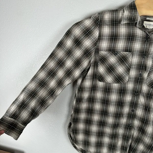 Denim & Supply Ralph Lauren Flannel Shirt Womens Large‎ Brown Plaid RL Utility - Image 3