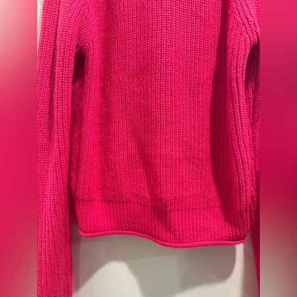 Love‎ For Humanity Bright Pink Half Zip Knit Sweater Size M - Image 8
