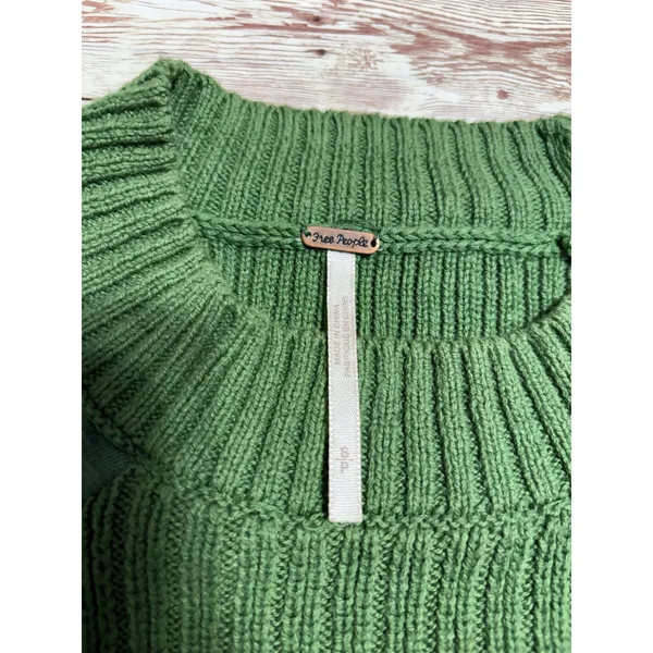 Free People Zou Bisou Knit Sweater Dress Size Small Retro Bell Sleeves Ruffles - Image 6