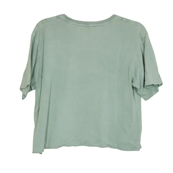 Zutter Size Large Austin Texas Live Music Capital Graphic Cropped Tee Sage Green - Image 4