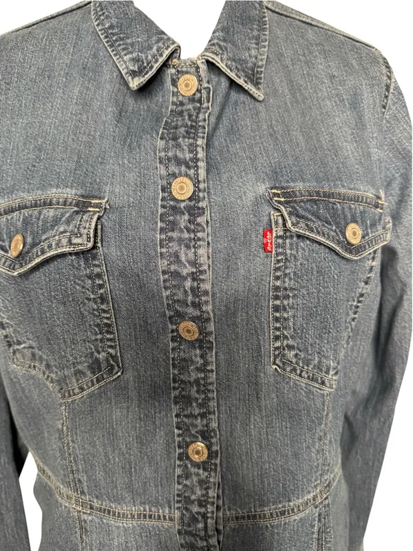 Levi's Women's Otto Western Denim Shirt Dress Size XL - Image 7