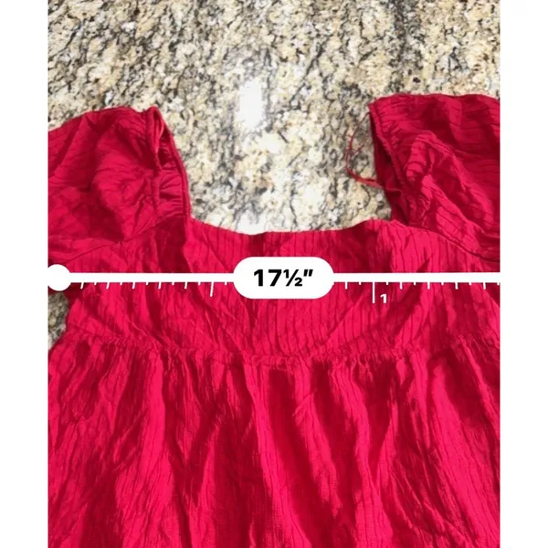 Altar'd State Marianne Mini Dress Red Women's XL New Ruffle Tiered Boho - Image 6