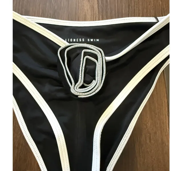 Lioness Swim Amour Top Soulmate Bottom Bikini Set‎ Onyx Black White L/M NWT - Image 5
