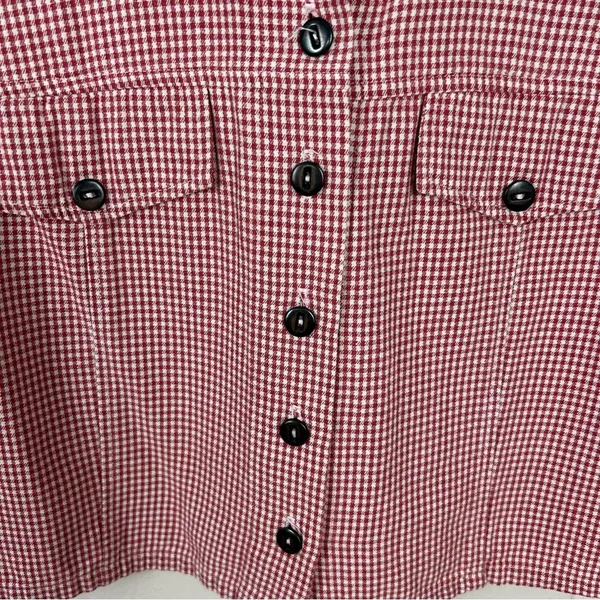Vintage Tattoo Red Gingham Plaid Button Front Vest Top - Image 4