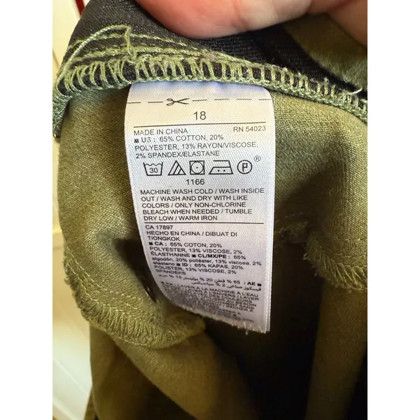 Old Navy Womens Jeggings Sz 18 Pull On Olive Green Stretch Skinny Jeans‎ - Image 4