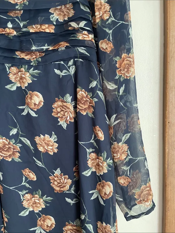 Abercrombie & Fitch Emerson Chiffon Long Sleeves Midi Floral Dress - Image 6