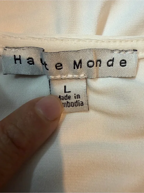 Haute Monde White Twist Front Sweetheart Neck Top Size L Y2K - Image 7