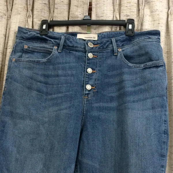 Maurices Button Fly Distressed Denim Jeans - 33R - Image 2