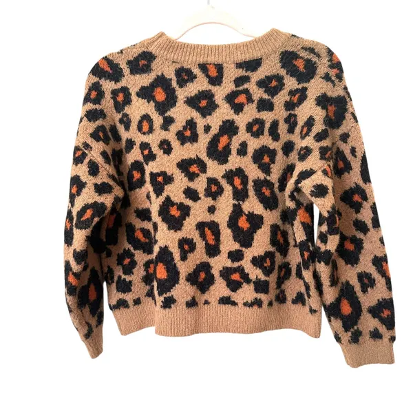 ASTR THE LABEL‎ Leopard Crewneck Sweater Brown Small - Image 5