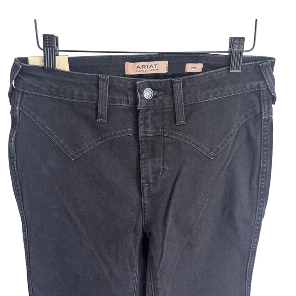 Ariat REAL Denim High Rise Slim Trouser Valencia Black Jeans 29L 10054301 - Image 3