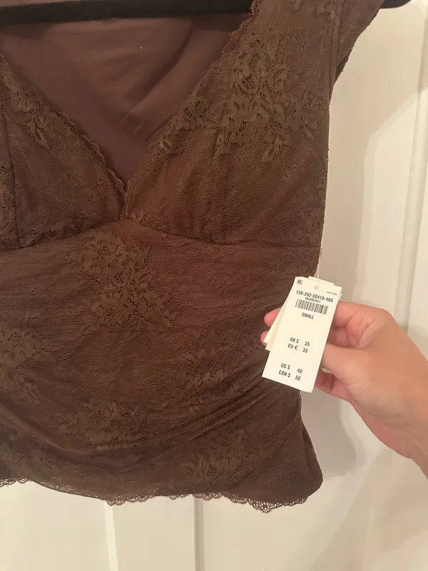 Abercrombie Brown Lace Top S - Image 3