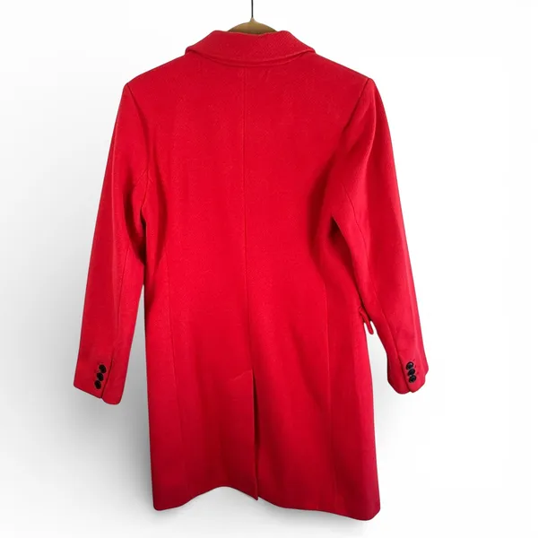 BCBGMAXAZRIA Womens Red Single Button Riding Coat Jacket Bold Chic Size S Small - Image 2