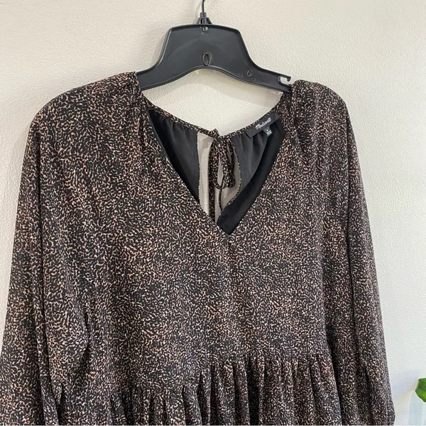 Madewell Crinkle Georgette V-Neck Babydoll Dress in Brushed‎ Texture Size M - Image 4