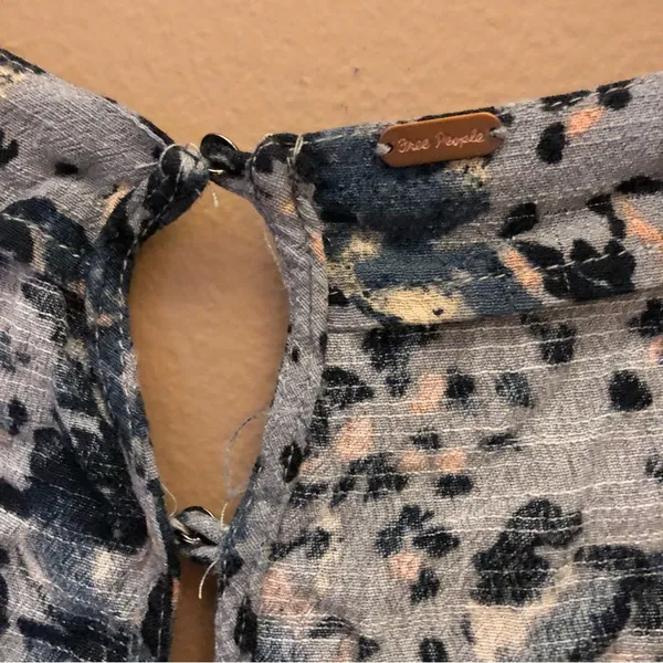 Free People All the Right Ruffles Wrap Romper‎ Blueberry Blue Medium - Image 4