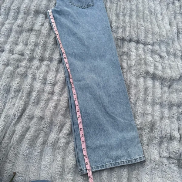 Edikted Wide Leg Jeans Women’s L Light Wash High Rise Button Fly Denim - Image 8