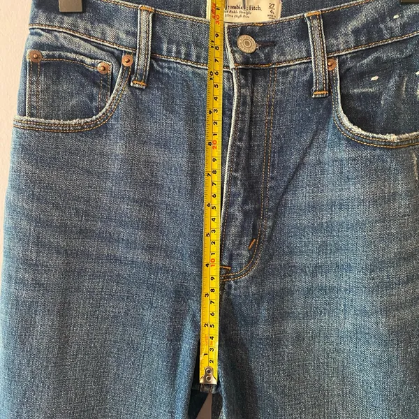 Abercrombie & Fitch Long Ankle Straight Ultra High Rise Jeans Women size 4 / 27 - Image 11