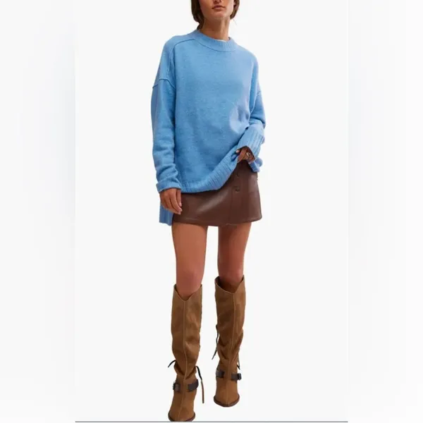 Free People NWT Wynne chocolate vegan skirt -29 - Image 6