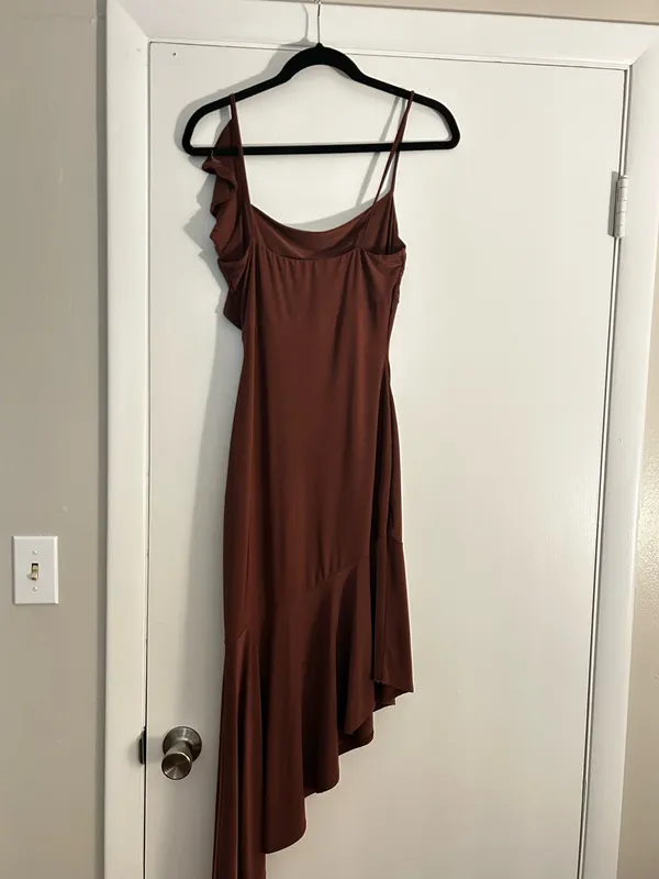 Windsor Brown asymmetrical ruffle semi formal dress - Image 2