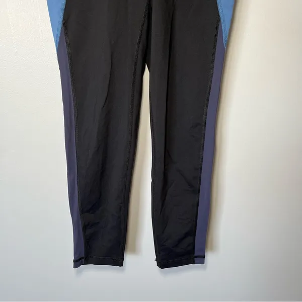Aerie American Eagle chill play move side pocket black blue leggings size medium - Image 6
