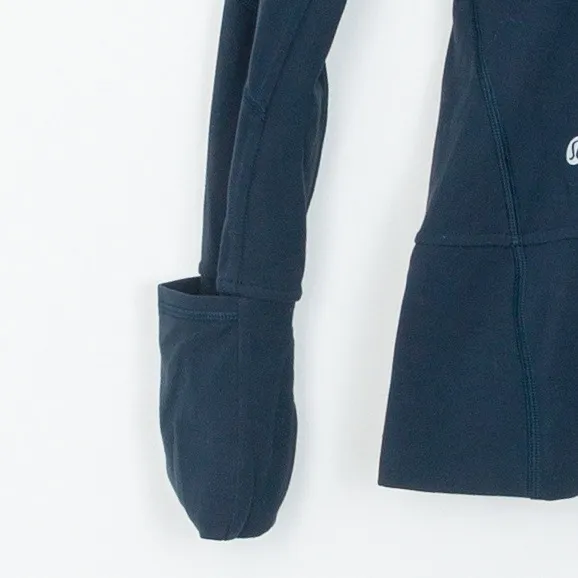 Lululemon Contour Full Zip Jacket Womens Size 4 Nocturnal Teal Thumbholes - Image 9