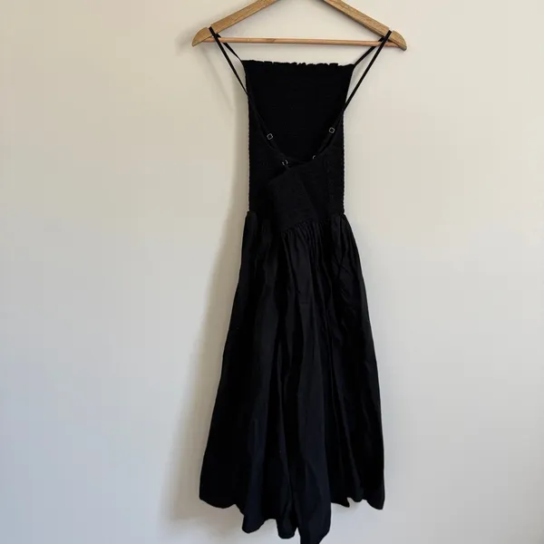 J. Crew Friday Cotton Poplin Dress Size Large Petite smocked Black - Image 7