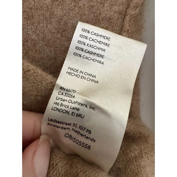 NWOT Free People 100% Cashmere Cardigan Sweater Button Front Size XS Brown - Image 6